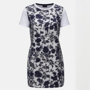Abstract Line Print Short Sleeve Mini Dress