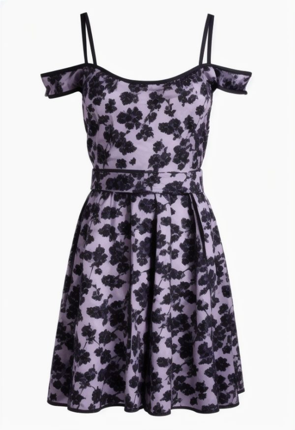 Strappy V-Neck Ruffled Mini A-Line Lace Dress